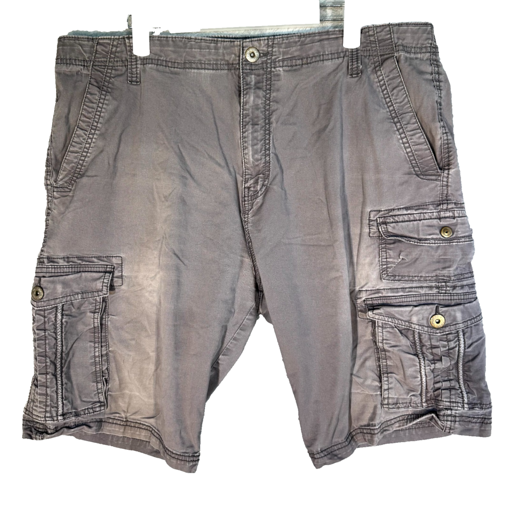 Iron Co. Mens Cargo Shorts 38 Gray Cotton High-Rise Pocket Classic Outdoor